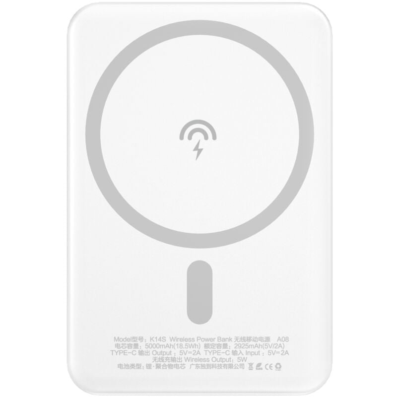 foto del prodotto powerbank magnetico da 5000mah con caricatore a induzione magsafe, nero
