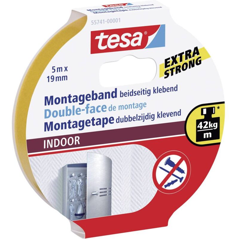foto del prodotto powerbond indoor nastro di montaggio biadesivo per interni adesivo forte su entrambi i lati, per un montaggio permanente 5 m tesa