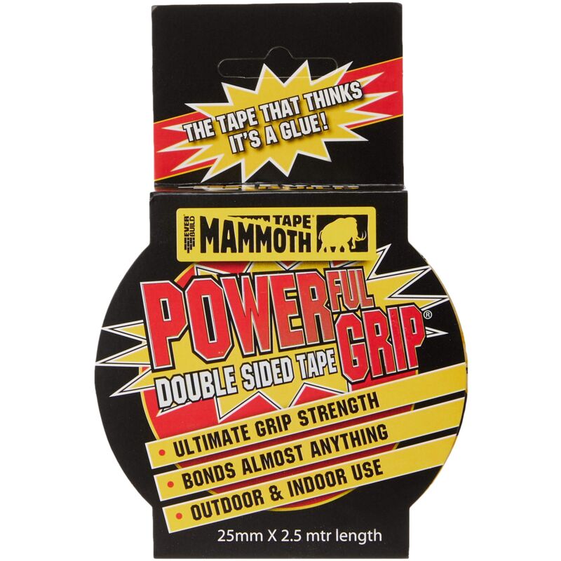 foto del prodotto powergrip double sided tape 25mm x 2.5m everbuild
