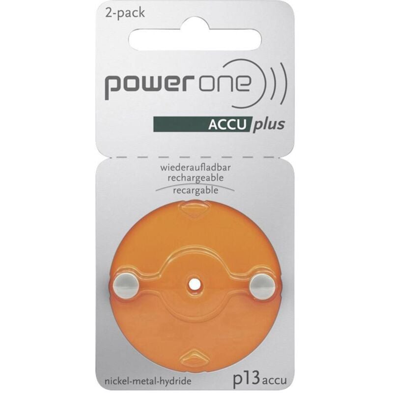 foto del prodotto powerone p13 batteria ricaricabile per apparecchio acustico za 13 nimh 28 mah 1.2 v 2 pz.