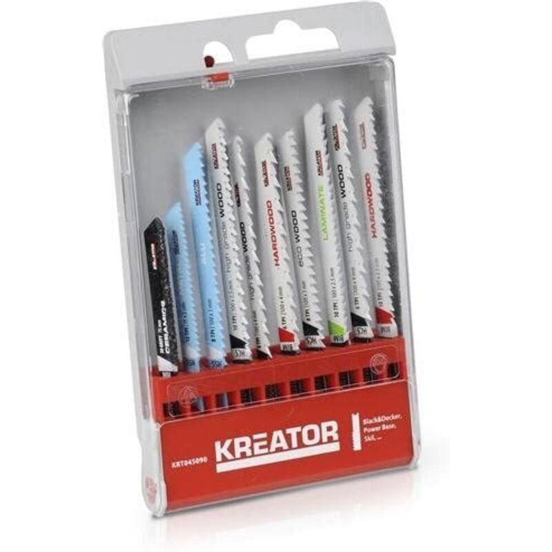 foto del prodotto powerplus kreator assortimento 10 lame per seghetto alternativo attacco universale ideali per legno metallo pvc