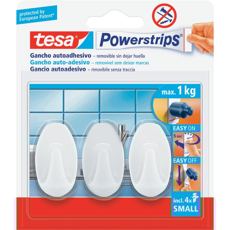 foto del prodotto powerstrips 3 ganci autoad.bianco picc. tesa