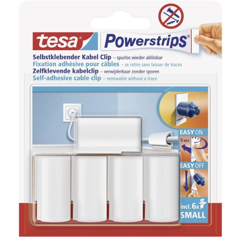 foto del prodotto powerstrips clip per cavi bianco contenuto 5 pz. tesa