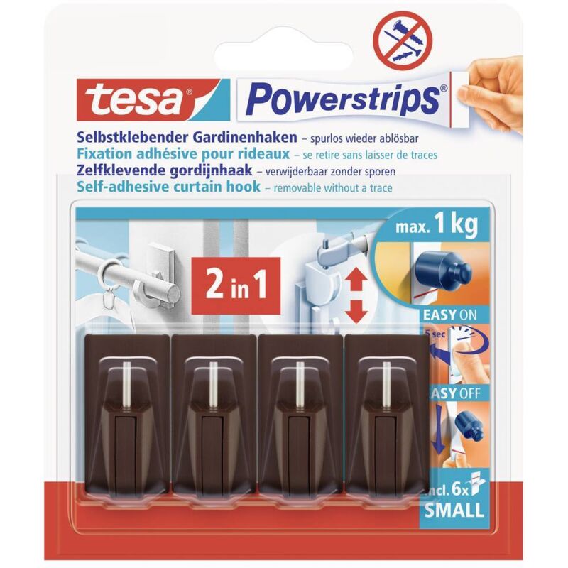 foto del prodotto powerstrips ganci per garda vario marrone contenuto 4 pz. tesa