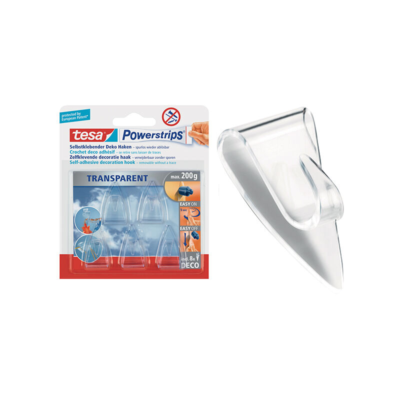 foto del prodotto powerstrips ganci trasp. 5pz 58900 tesa