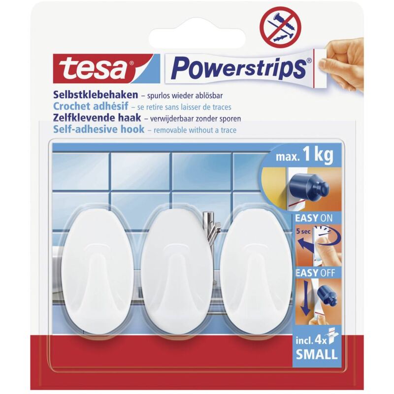 foto del prodotto powerstrips gancio adesivo ovale bianco contenuto 3 pz. tesa