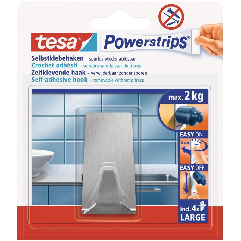 foto del prodotto powerstrips hook l metal rectangular tesa