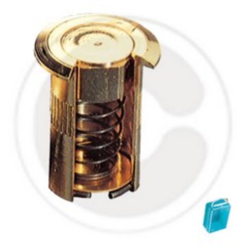 foto del prodotto pozzetto in ottone lucido a molla antipolvere foro 10x30 mm paletti aste porte