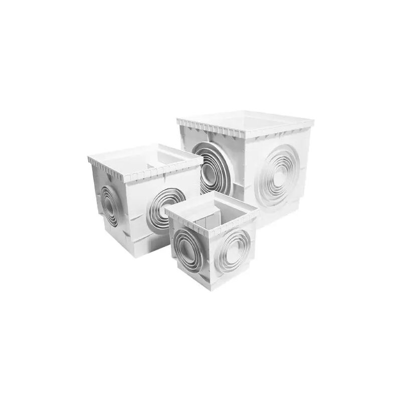 foto del prodotto pozzetto monolitico d ispezione in pp con fondo mm 400x400 ingresso uscite 80 100 125 140 160 200 250 nicoll