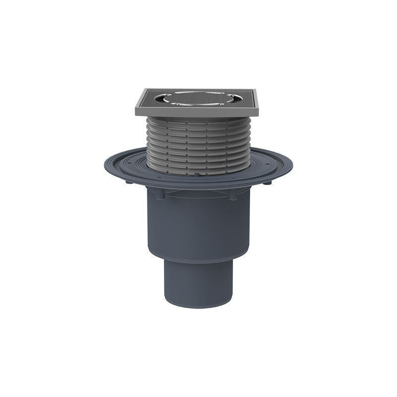 foto del prodotto pozzetto pavimento dn50 75 110, portagriglia 123x123mm, griglia inox 115x115mm e antiodore estraibile