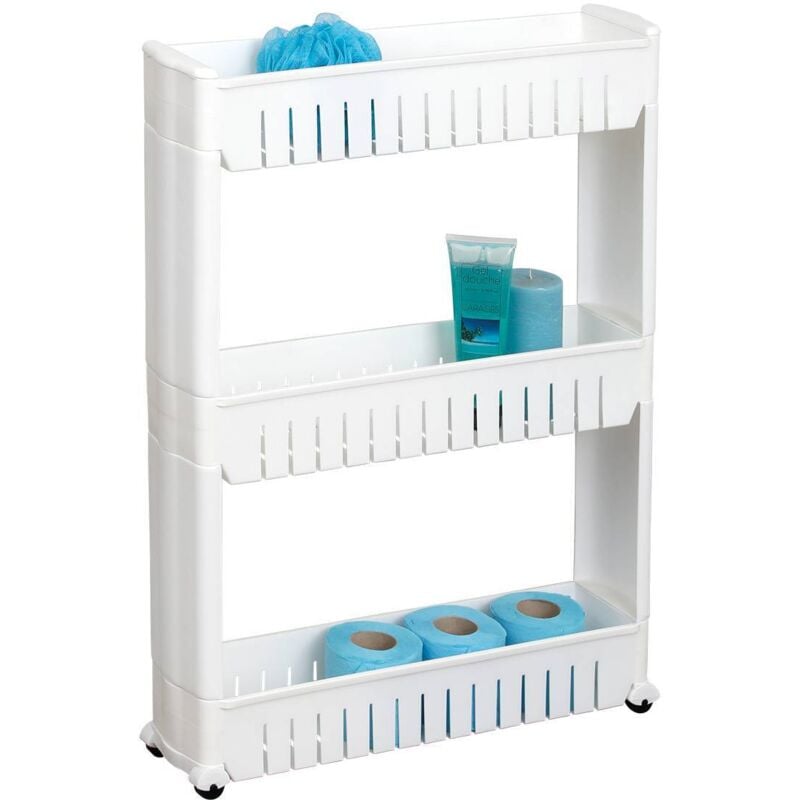 foto del prodotto pp 3 tier storage unit su ruote - bianco tendance