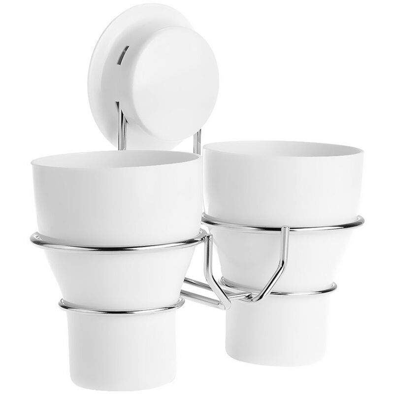 foto del prodotto pp abs stainless steel 200cu3 wall mount holder 2 cup toothbrush suction cup wall hanging for toilet bathroom