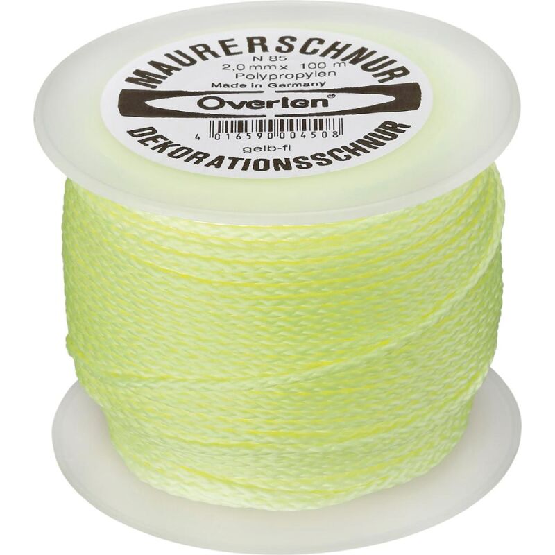 foto del prodotto pp corde macon fluoressant 2,0mm giallo 100m overmann