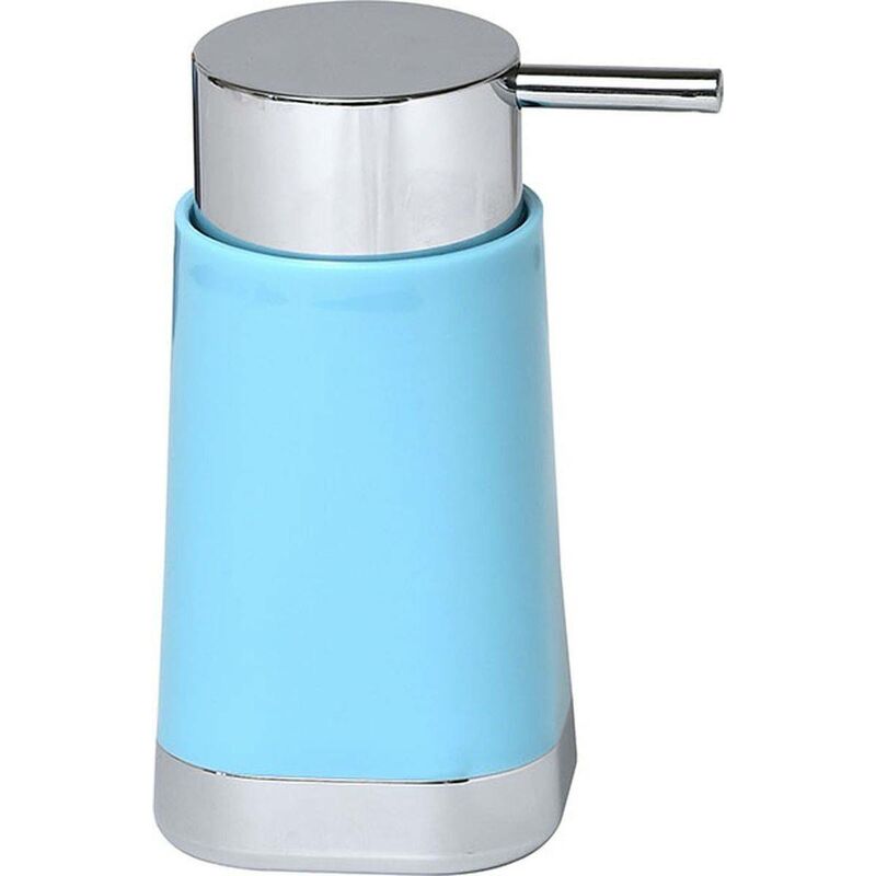 foto del prodotto pp distributore di sapone rotondo base cromo 130ml verde acqua tendance