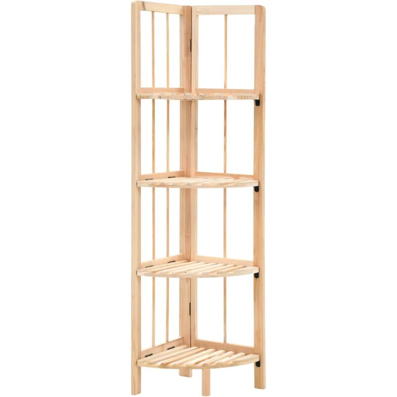 foto del prodotto pratico scaffale angolare di design in legno di cedro 110 cm