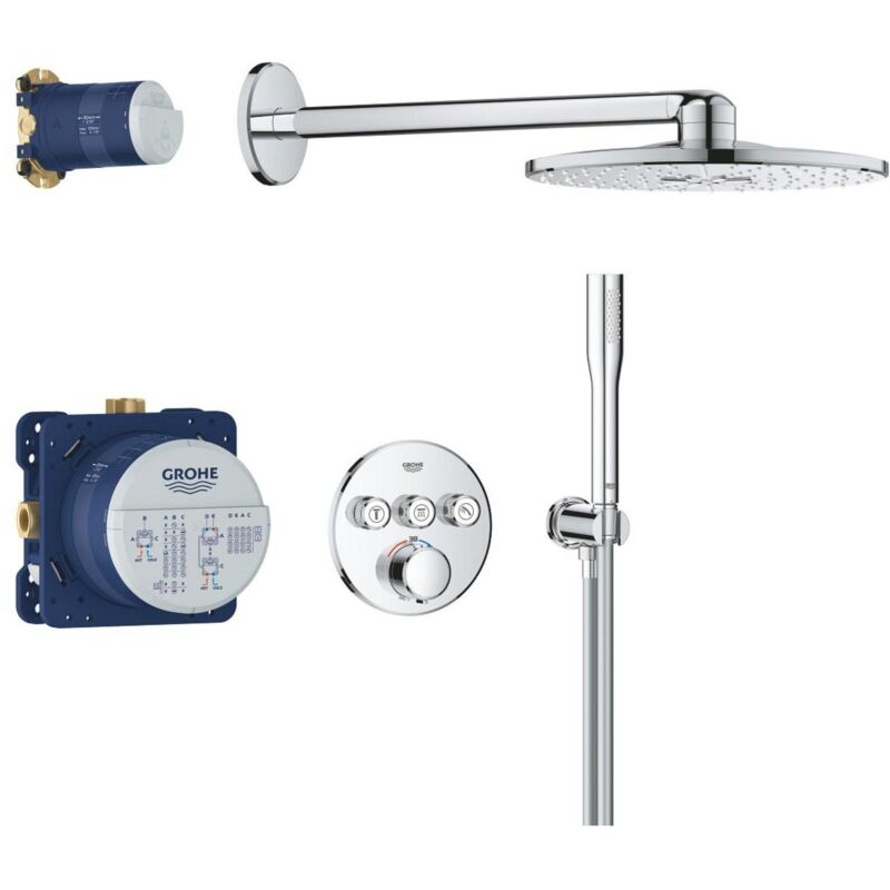 foto del prodotto precision smartcontrol - set doccia con termostatico, da incasso, diametro 31 cm, 2 getti, cromo 34874000 - grohe