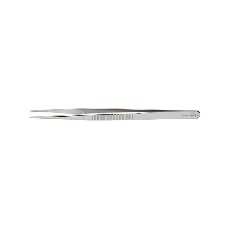 foto del prodotto precisione pinzette, con punte di guida dritto, appuntito, stretto, afferrare superfici denti fini, superficie nichelata, manici scanalato