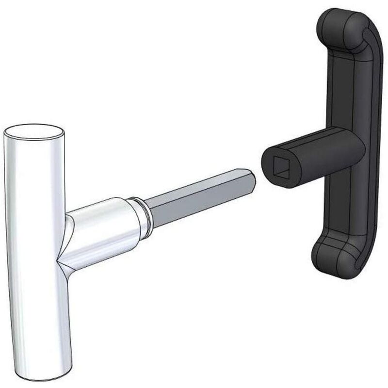 immagine 0 del prodotto prefer coppia di maniglie in abs e alluminio satinato per basculante garage