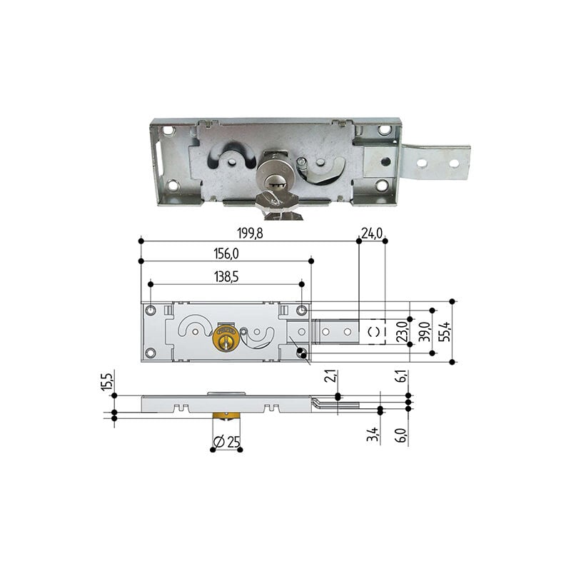 foto del prodotto prefer s412.0020 serratura lat sx cil punz