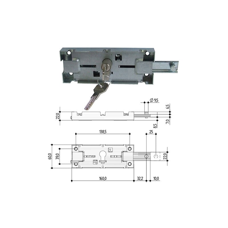 foto del prodotto prefer w421 0020 serratura lat dx cil sag pun