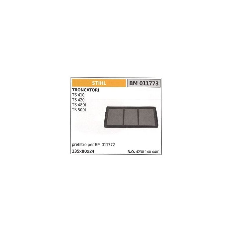 foto del prodotto prefiltro aria stihl per troncatore ts 410 420 480i 500i 011773