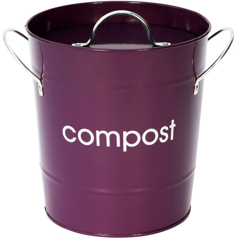 foto del prodotto premier housewares 0510016 compostiera in acciaio zincato, viola