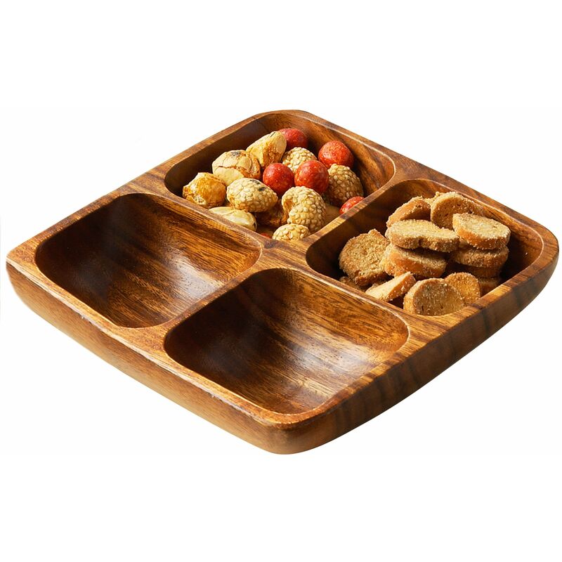 foto del prodotto premier housewares 1104552 piatto di portata, 4 sezioni, legno di acacia