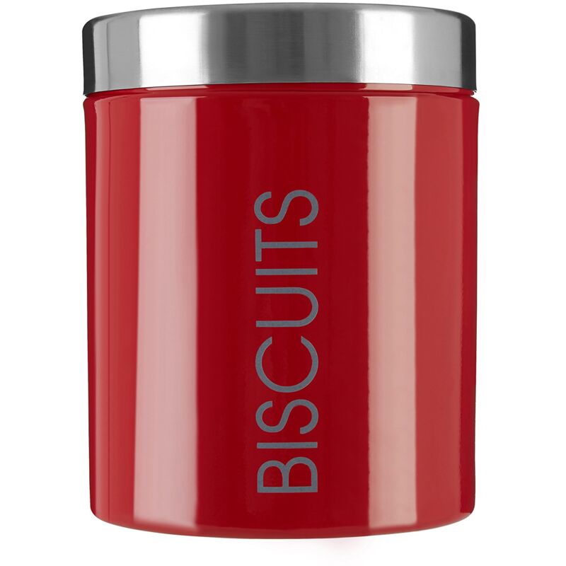 foto del prodotto premier housewares - 508528 scatola metallica per biscotti con coperchio ermetico, smalto rosso