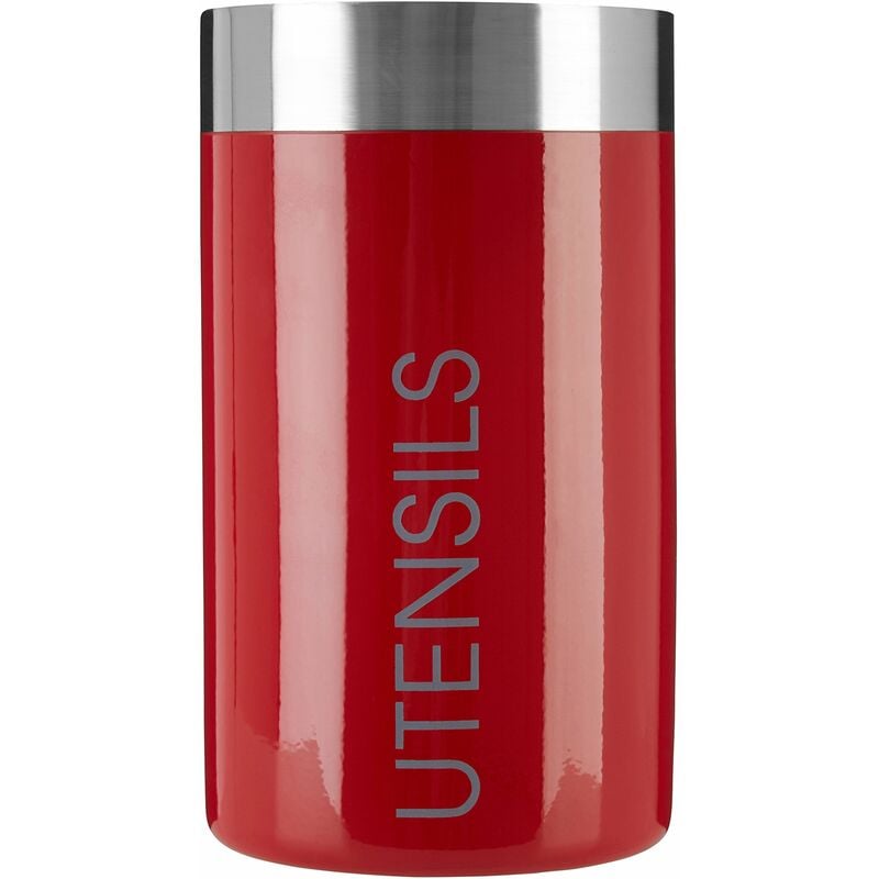 foto del prodotto premier housewares contenitore per utensili da cucina, colore rosso smaltato