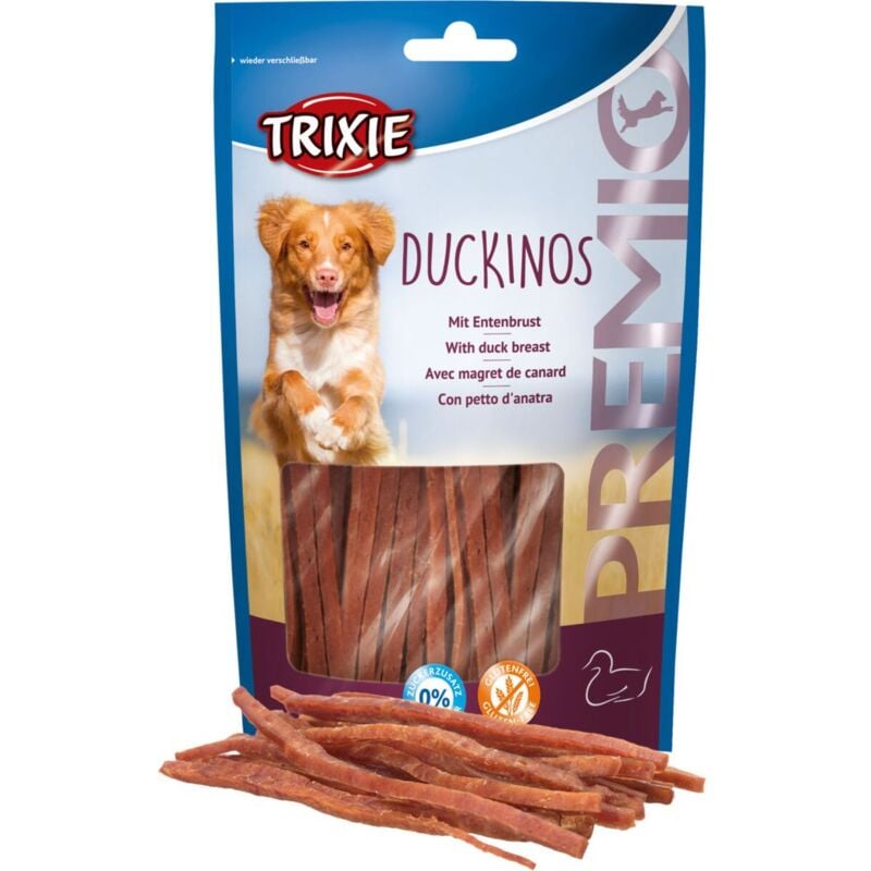 foto del prodotto premio duckinos light con petto d anatra 80 gr trixie