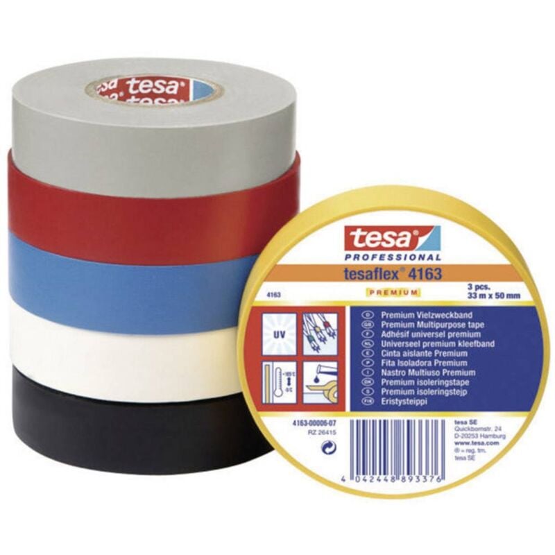 foto del prodotto premium 04163 00007 07 nastro isolante flex 4163 bianco l x l 33 m x 50 mm 1 pz. tesa