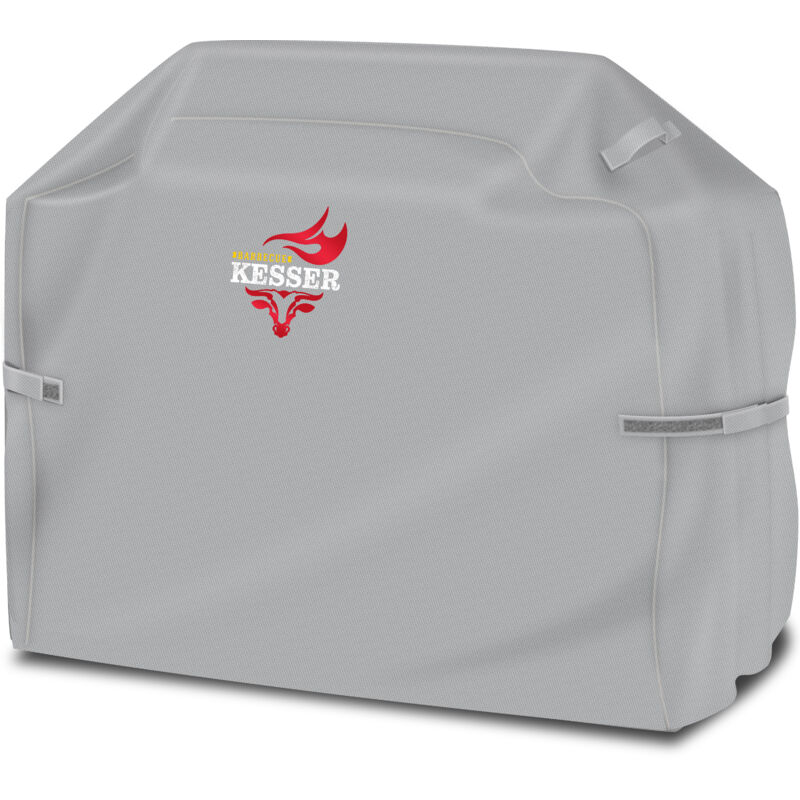 foto del prodotto premium bbq grill cover copertura cofano griglia resistente alle intemperie per weber, brinkmann, char broil, tessuto oxford 600d, grigio 132 x