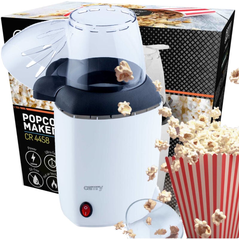 foto del prodotto premium cr 4458 popcorn de corn popper nero, bianco 2,5 min 1200 w - camry
