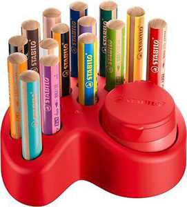 foto del prodotto premium deskset - stabilo woody 3 in 1 - pack da 15 - 10 stabilo woody 3 in 1, 2 stabilo woody