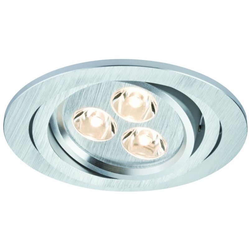 foto del prodotto premium ebl set aria rotondo orientabile a led 3 x 3 w 350 ma 9 va 94 mm in alluminio spazzolato paulmann