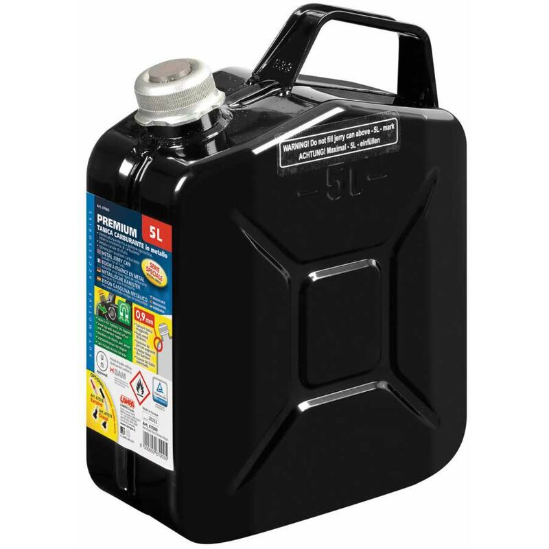 foto del prodotto premium, tanica carburante in metallo - 5 l - nero