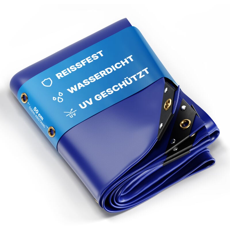 foto del prodotto premium telo di copertura impermeabile 500x300cm telo per camion resistente ai raggi uv 450 g/m con occhielli, telo in pvc per legno,