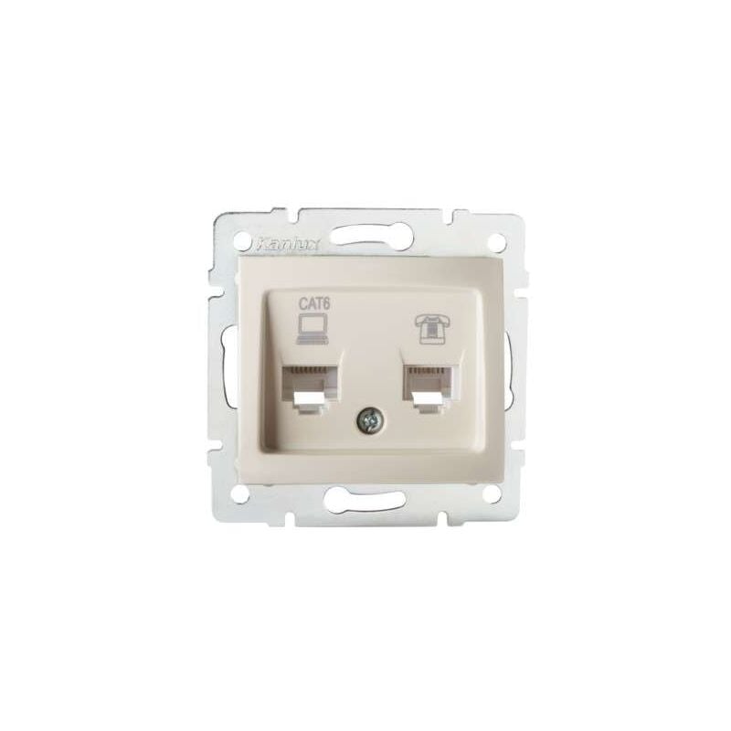 foto del prodotto prendere rj45 cat6 rj11 recessable domo crema