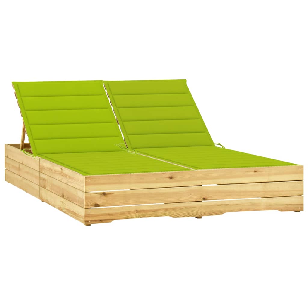 foto del prodotto prendisole doppio e cuscini verde brillante in pino impregnato cod mxl 24184