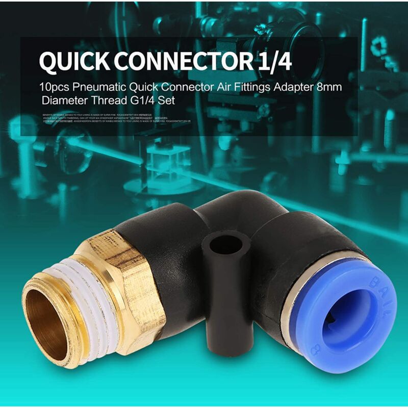 foto del prodotto prenfle jeffergarden raccordi pneumatici rapidi, connettore aria, filettatura diametro 8 mm g1 4 set 10 pezzi adattatori per raccordi per la casa