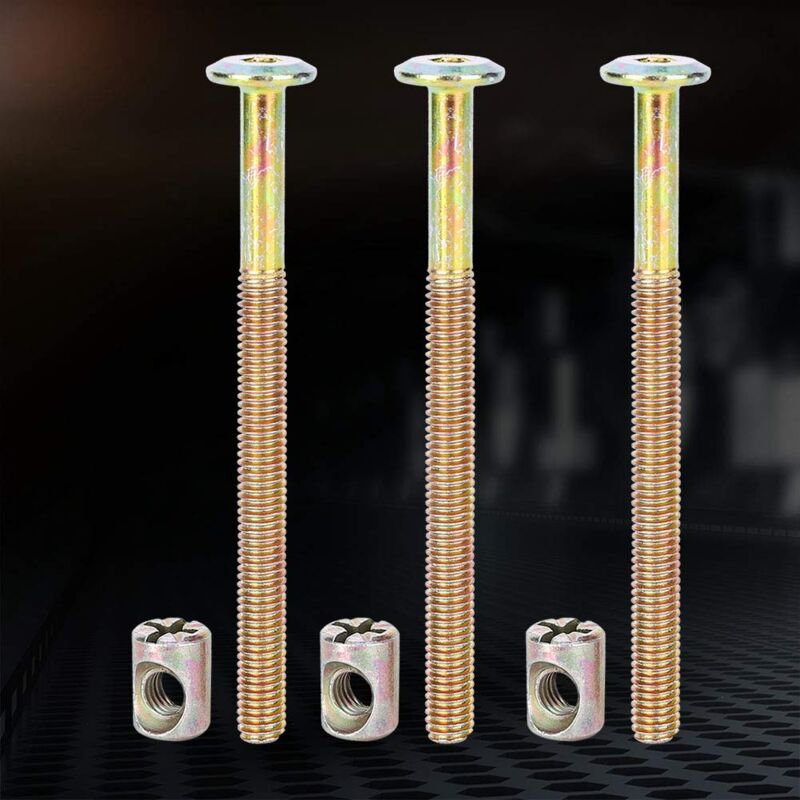 foto del prodotto prenfle jeffergarden set di viti per bulloni per connettori per giunti per mobili, in acciaio al carbonio 60 mm 