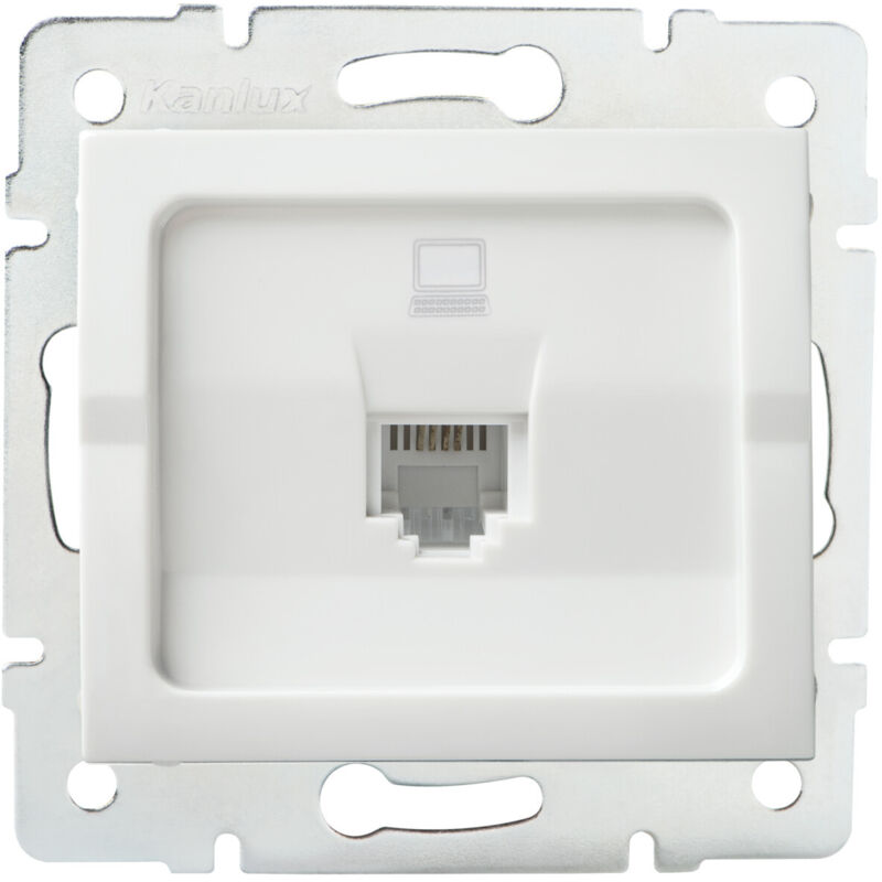 foto del prodotto prenotazione muraria rj45 vuota incastrabile abs bianco 71x71mm