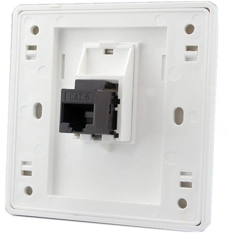 foto del prodotto presa a muro di rete gigabit cat6 femmina femmina, doppio passante rj45 lan internet, presa di corrente dritta, 86x86 mm lan x 1 