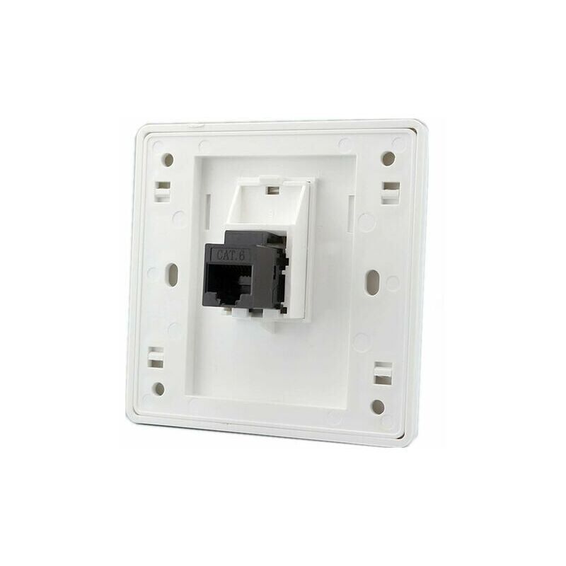 foto del prodotto presa a muro di rete gigabit cat6 femmina femmina, doppio passante rj45 lan internet, presa di corrente dritta, 86x86mm, 1 pz.