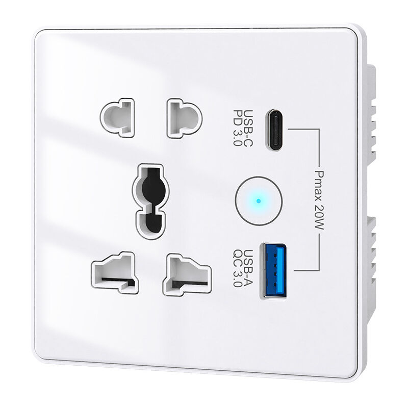 foto del prodotto presa a muro intelligente 5 prese 2 porte usb compatibile con alexa, app e controllo vocale, compatibile con spine usa ue uk, hub richiesto, 10 a