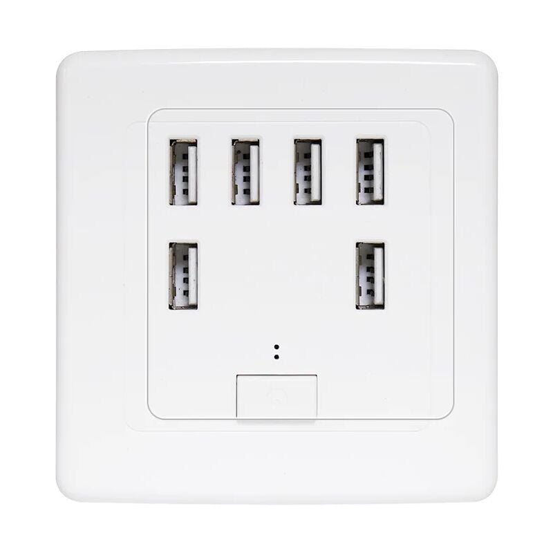 foto del prodotto presa a muro usb universale aiperq 6 porte integrate, pannello di ricarica 220v 4a, ricarica rapida