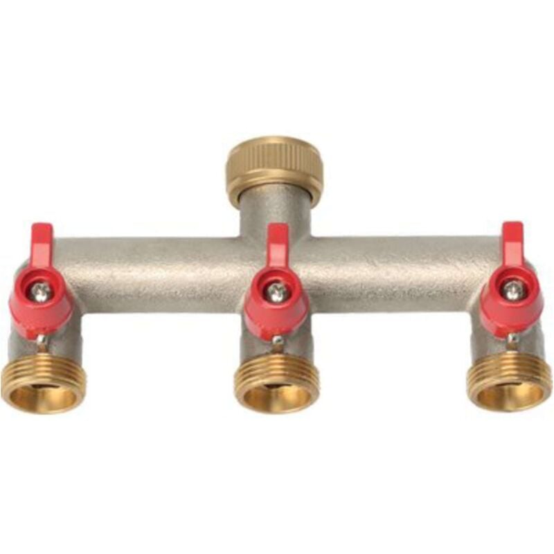 foto del prodotto presa a rubinetto ottone 3 uscite filettate stars 3 4f 1 pezzo