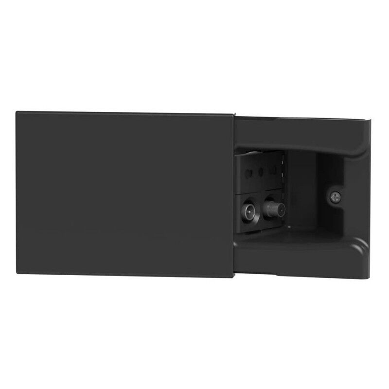 foto del prodotto presa a scomparsa 4box hide 3 moduli scorrevole con una presa bipasso e presa tv sat grigio scuro