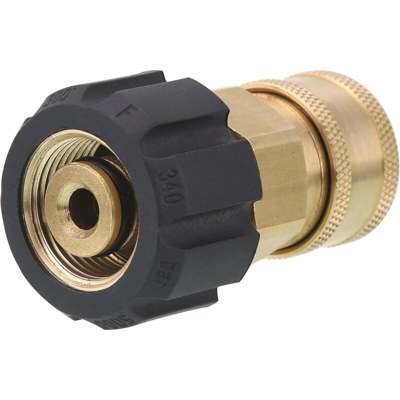 foto del prodotto presa a sgancio rapido per pistola e tubo idropulitrice, presa da 3 8 a raccordo girevole metrico m22 da 14 mm, 5000 psi