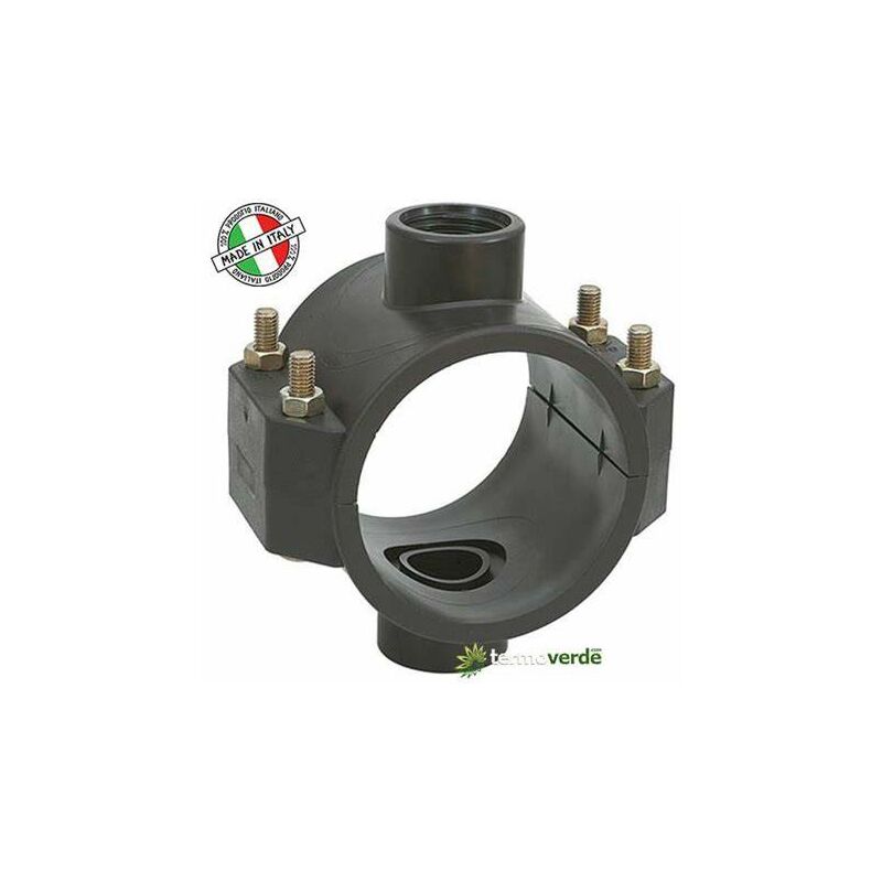 foto del prodotto presa a staffa in polipropilene con 4 bulloni - mm.63 x f 3 4